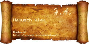 Hanusch Alex névjegykártya
